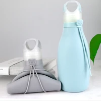 silicone folding kettle outdoor travel sport water bottle soft fall resistant large capacity silicone christmas sport 500ml cup