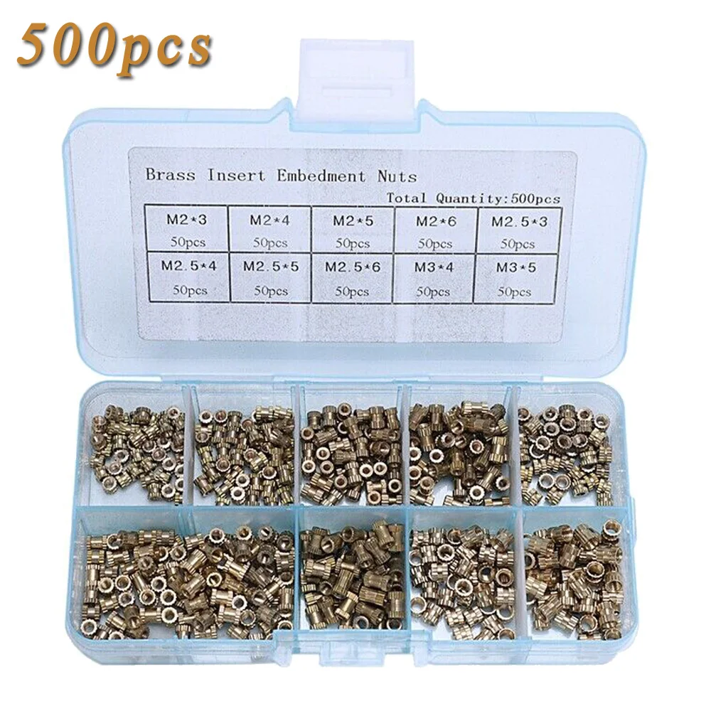 

500x M2 M3 M4 Female Threaded Knurled Nut Round Injection Milled Threaded Insert