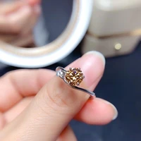 meibapj 1 carat yellow moissanite diamond trend simple ring for women 925 sterling silver fine wedding jewelry