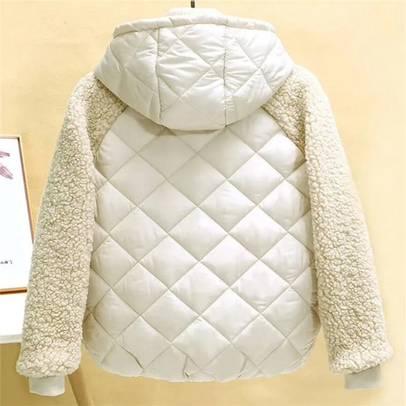 Зимнее женское пальто из ягненка Повседневная Верхняя одежда на молнии с