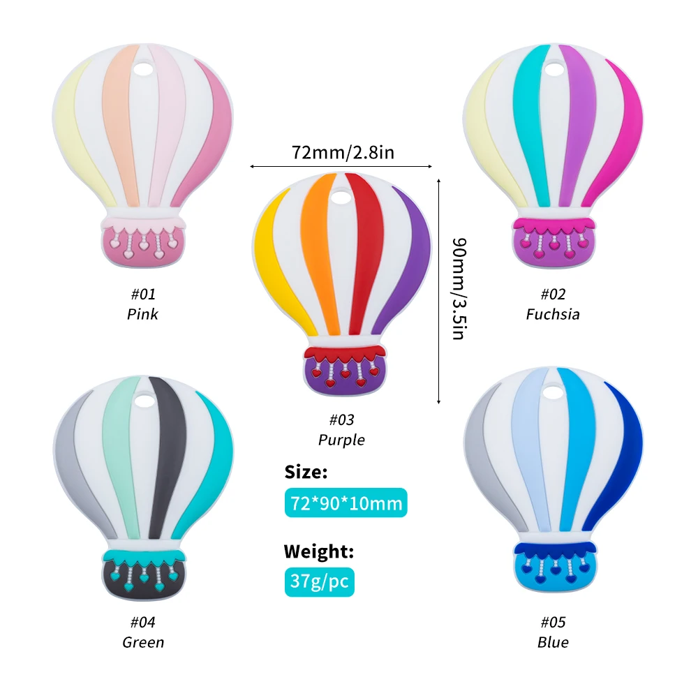 

Sunrony 1pc Baby Silicone Teethers Rodent Hot Air Balloon Silicone Baby Teether Pacifier Teeth Pendant Chew Biter Children Goods