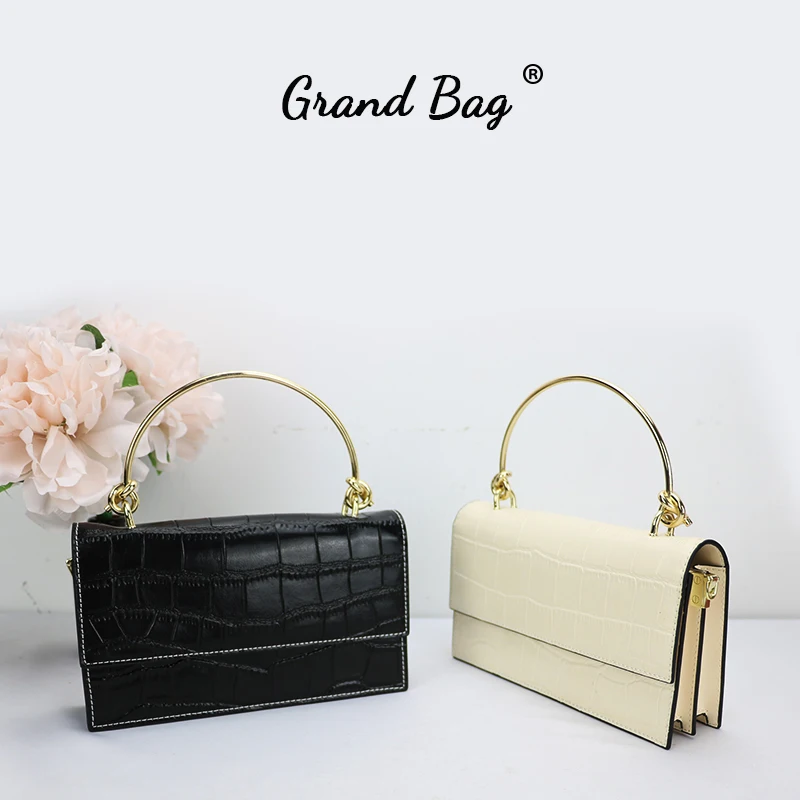 Монограмма новый дизайн тисненая крокодиловая кожа наплечная цепочка кошелек