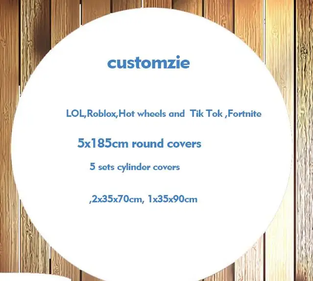

Custom 5 sets 185cm round covers and cylinder covers polyster fabric