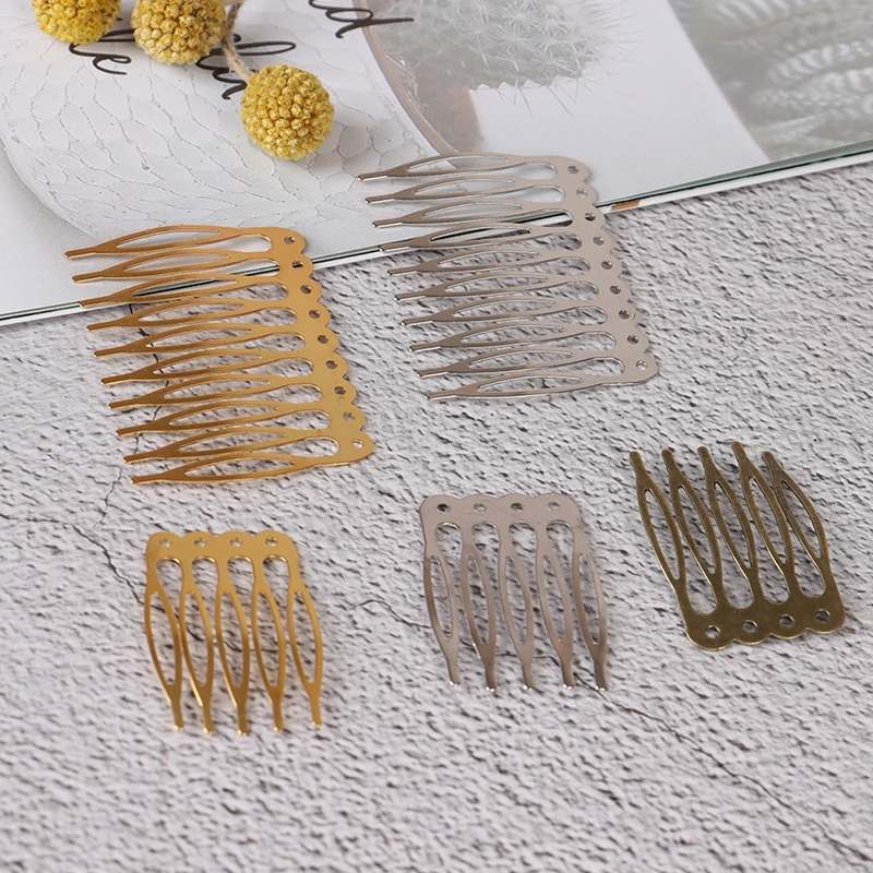 5/10 зубья металлическая расческа для волос бронзовые зажимы когти шпильки DIY