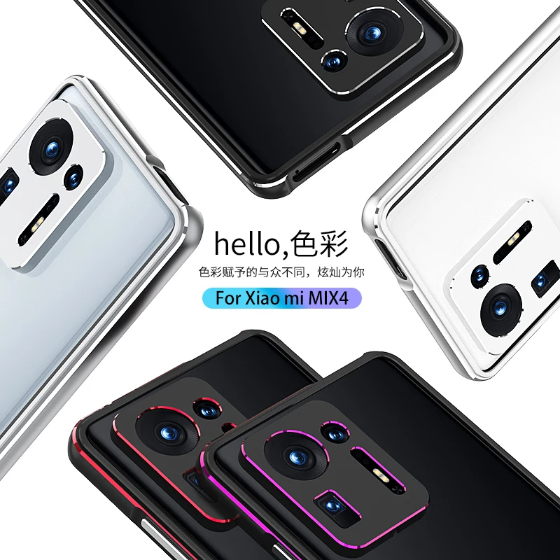 Metal Bumper Frame For Xiaomi Mi Mix 4 Mix4 Case Aluminum Dual color Luxury Metal Phone Cover+ carmera Accessories