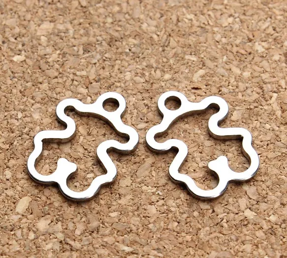 

100pcs/lot 10mm*14mm stainless steel Connector Metal Alloy Pendant For DIY bracelet Jewelry Making sg3s