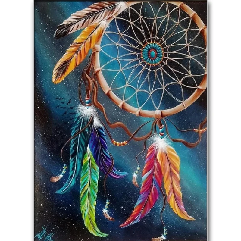 

5D Diamond Painting Mosaic Dreamcatcher Diamond Embroidery Feather Crystal Sale Full Square Rhinestone Gift Wall Decor