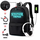 Многофункциональный рюкзак очень странные дела с USB-зарядкой для подростков, школьные ранцы для мальчиков и девочек, светящиеся дорожные сумки для ноутбука