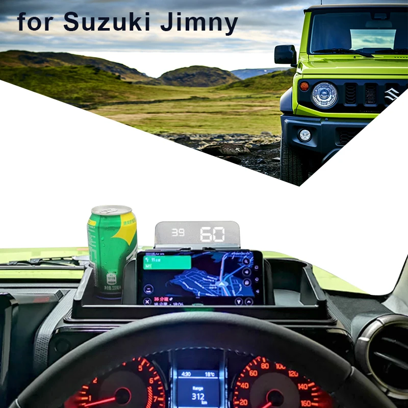 

Phone Holder Stand with mobile phone wireless charger and head-up display for Suzuki JIMNY 2019 2020 2021 JB74 JB64 Car Accessor