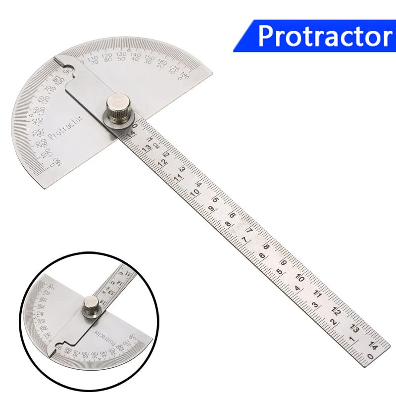 

1pc 0-180 Degree Protractor Angle Meter Stainless Steel Angle Ruler Construction For Worker Woodworking Measure Tool