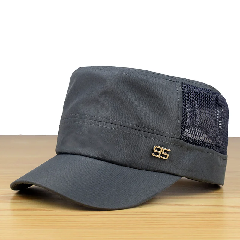 

Flat Hats Men Casual Mesh Military Cap Summer Breathable Bonnet Women Quick Drying Visor Gorras High Quality Casquette Femme