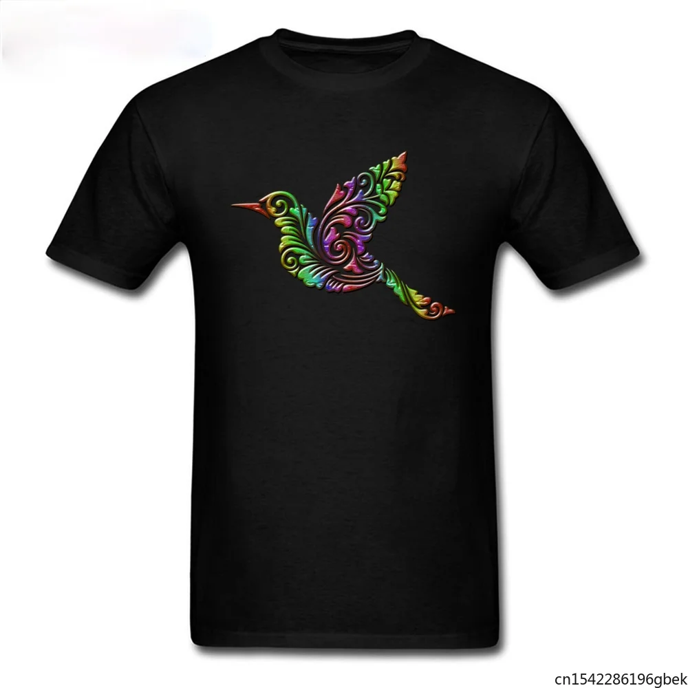 

Красочная Мужская футболка с узором колибри