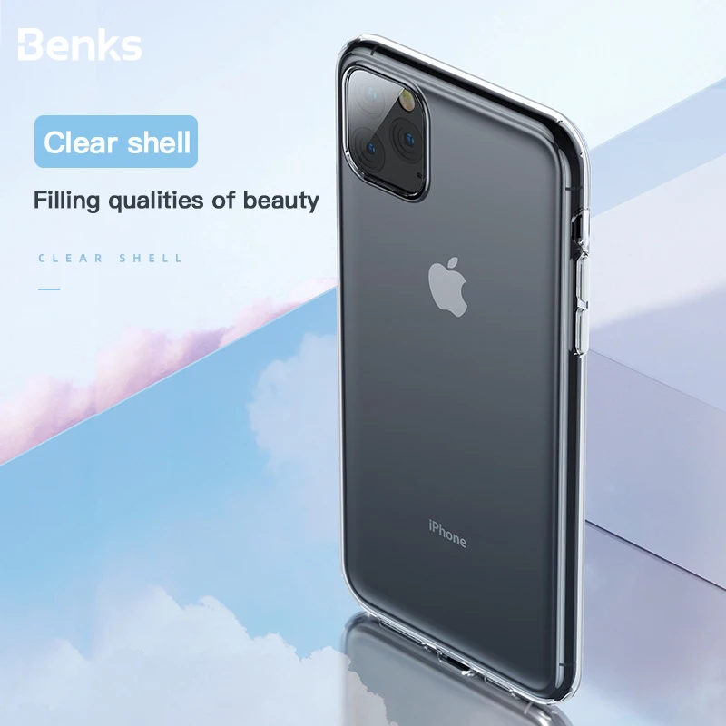 Роскошный прозрачный чехол Benks для телефона iPhone 11 Pro MAX мягкий ультратонкий