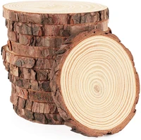 3 16cm thick natural pine round unfinished wood slices circles with tree bark log discs diy crafts wedding party painting 1 10pc