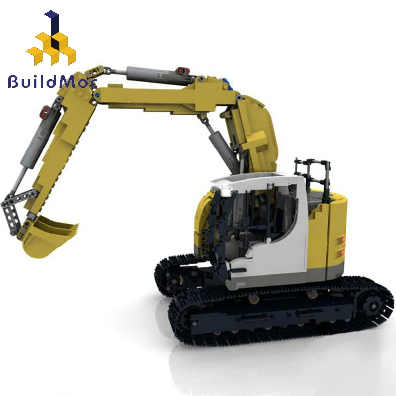 

MOC-15185 Fit Lepining Technical Excavator with Motor Power Remote Control Model City Engineering Truck Building Blocks Toys