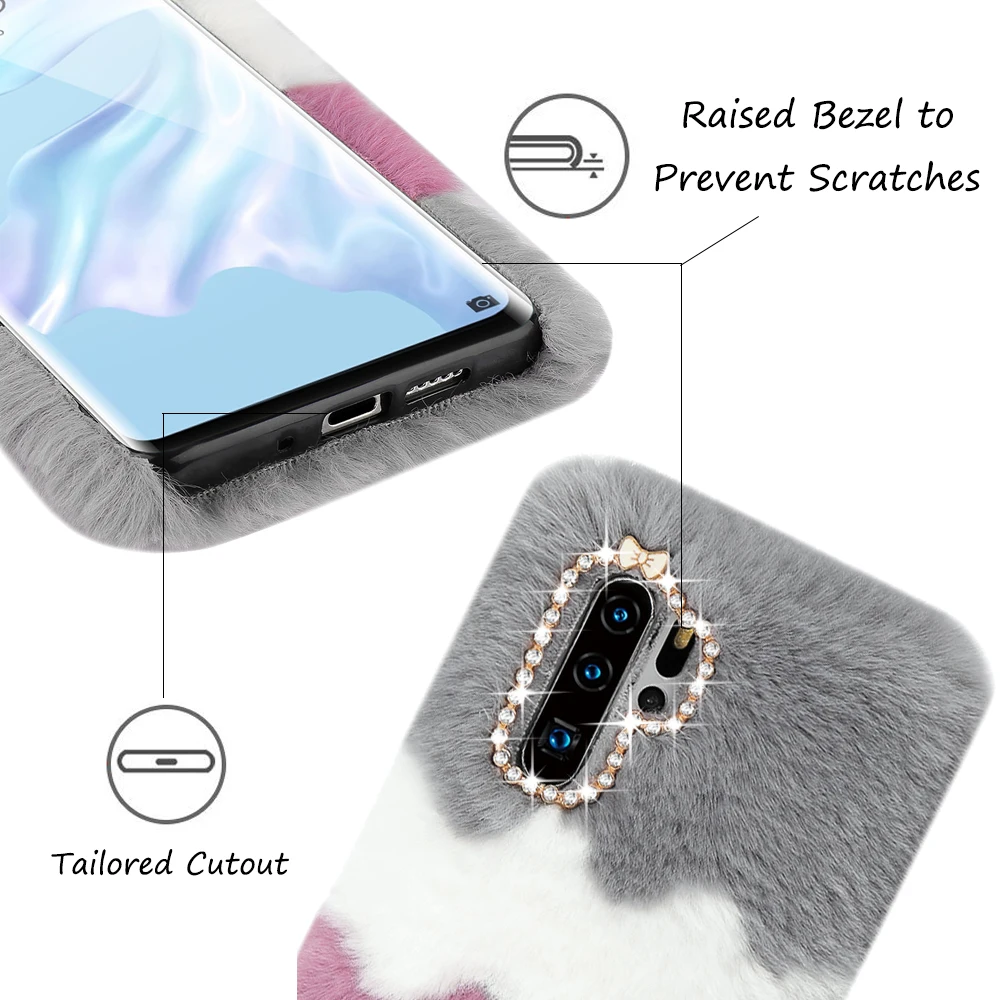 LAPOPNUT для HUAWEI P30 Pro P30 Lite Nova 4e mate 20 Pro mate 20 Lite P20 Pro Алмазная мягкая теплая пушистая плюшевая задняя крышка чехол