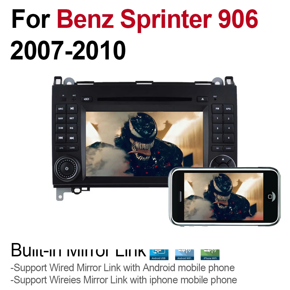 Автомобильный мультимедийный плеер 2 Din Android 9 Автомагнитола для Mercedes Benz Sprinter 906 2007