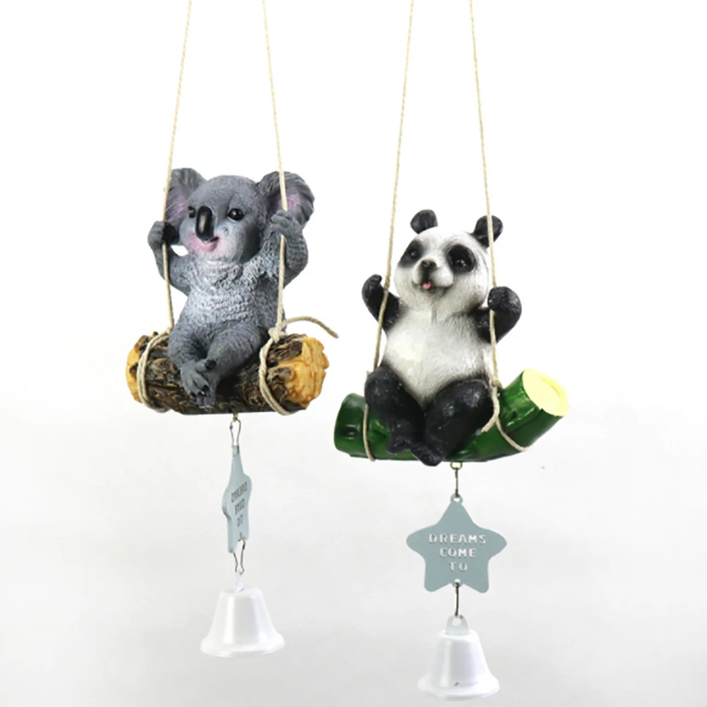 Kid Home Decoration Cute Girl Room Resin Mini Swing Panda Koala Animal Wind Chimes Hanging Pendant Birthday Gift | Дом и сад