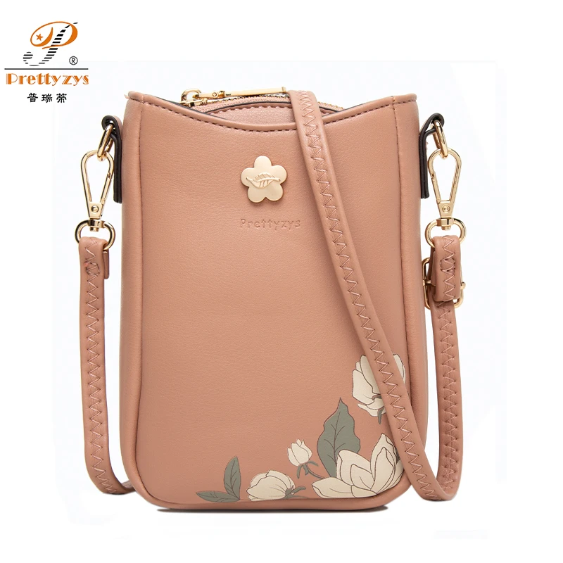 

Prettyzys Brand New Women Wild Shoulder Messenger Bags Mobile Phone Package Female INS Mini Printing Flap Fashion Small Bag