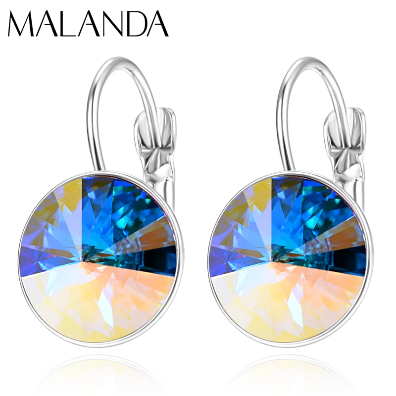 Кристаллы от Swarovski Висячие серьги круглые красивые для женщин модные Подвесные