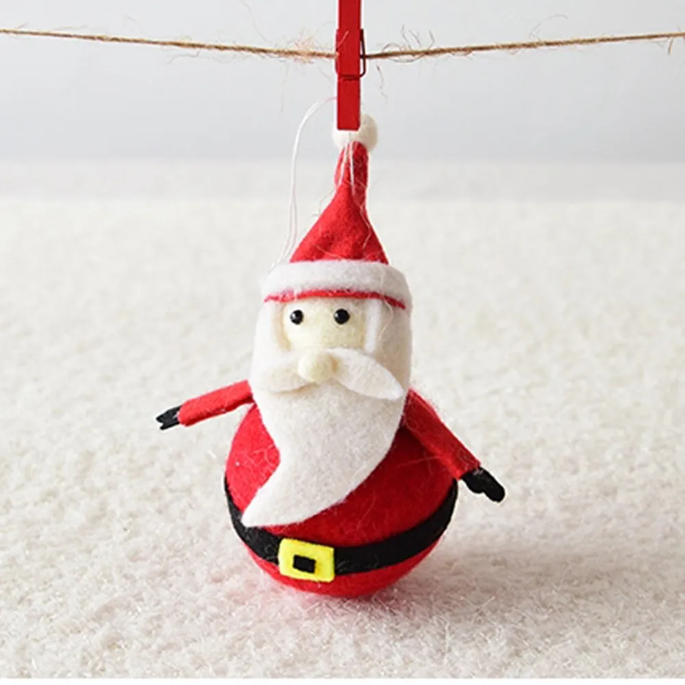 Мультяшные рождественские шерстяные войлочные украшения милые Подвески в виде