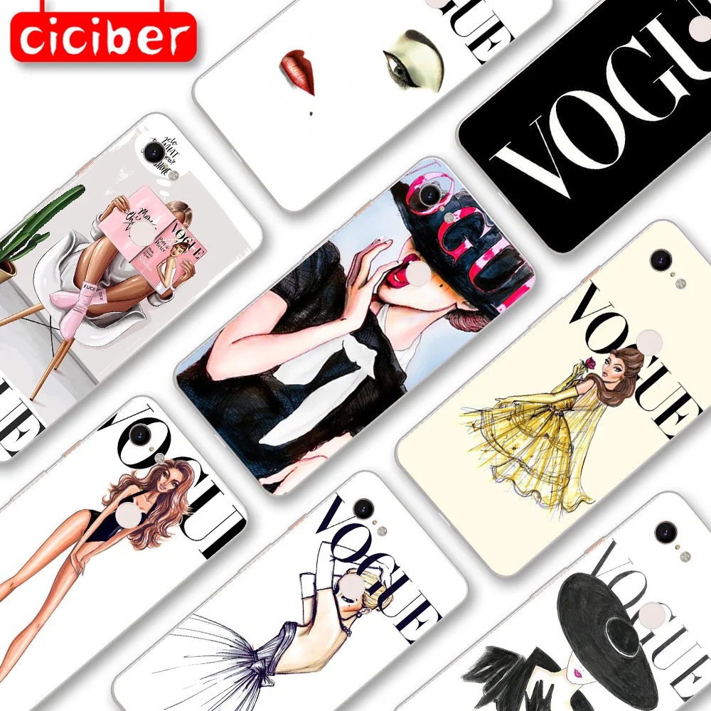 

Vogue Model Case For Google Pixel 4 5 3 2 XL Cover for Pixel 3a 4a XL 5G Soft Silicone TPU Luxury Shockproof Protect Phone Funda