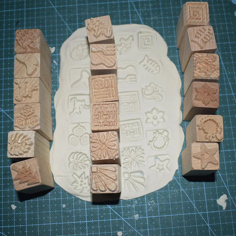 Деревянный штамп Diy рельефная скульптура модель Керамическая керамика Полимерная глина инструменты деревянные штампы - Цвет: full