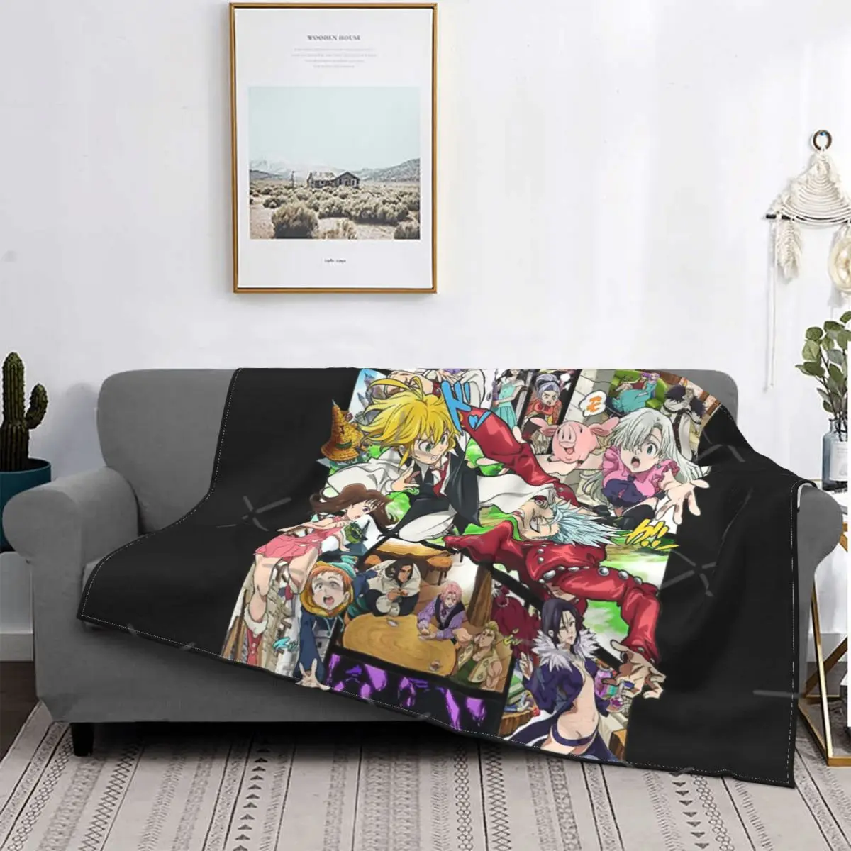 

Одеяло «Семь смертных грехов Манга», покрывало на кровать, Клетчатое одеяло, аниме плюшевое кавайное одеяло, домашний текстиль, роскошное