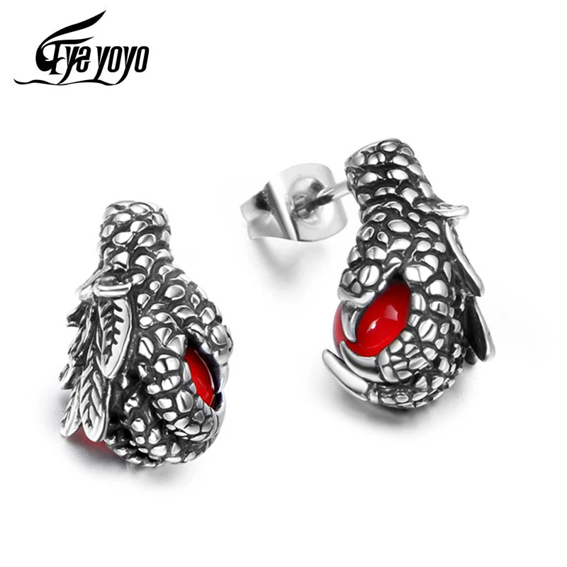 EyeYoYo серьги гвоздики в форме дракона 3D Панк животные для мужчин|Серьги-подвески| |