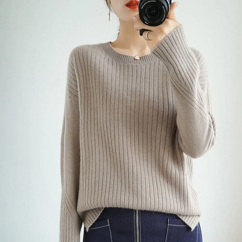 

Basic Thick Loose O-neck Sweater Pullover Women Autumn Winter Casual Long Sleeve Sweater for Women Female Chic Jumpers Top Y577