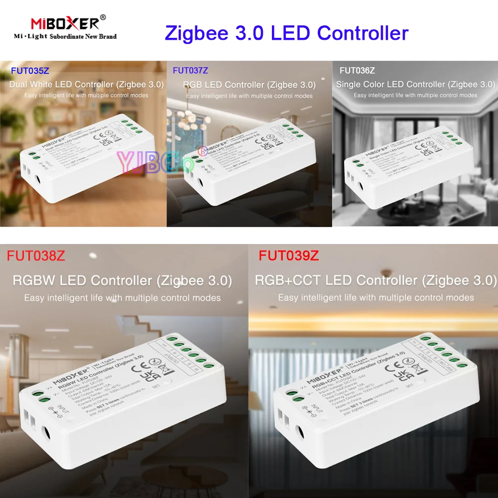 

Zigbee 3.0 LED Strip Light Controller DC12V 24V Max 12A Single Color/Dual White/RGB/RGBW/RGB CCT LED Lamp Tape dimmer Miboxer