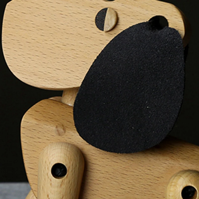 

Wood Carving Dog Puppet Home Furnishing Decor Creative Dog Toys Study Desktop Office Cabinets Decorative