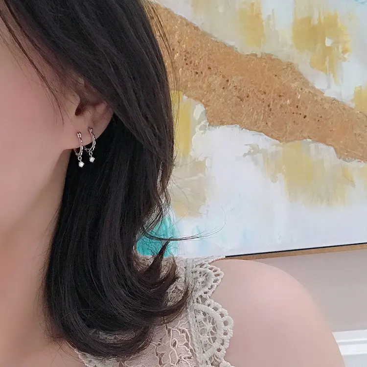 Кружевные серьги из чистого серебра S925 маленькие joy IU в том же оригинальные YongCheng