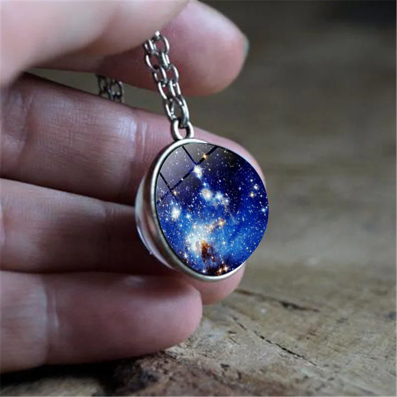 Ожерелье мужское с двухсторонним стеклянным шариком ювелирное изделие узором