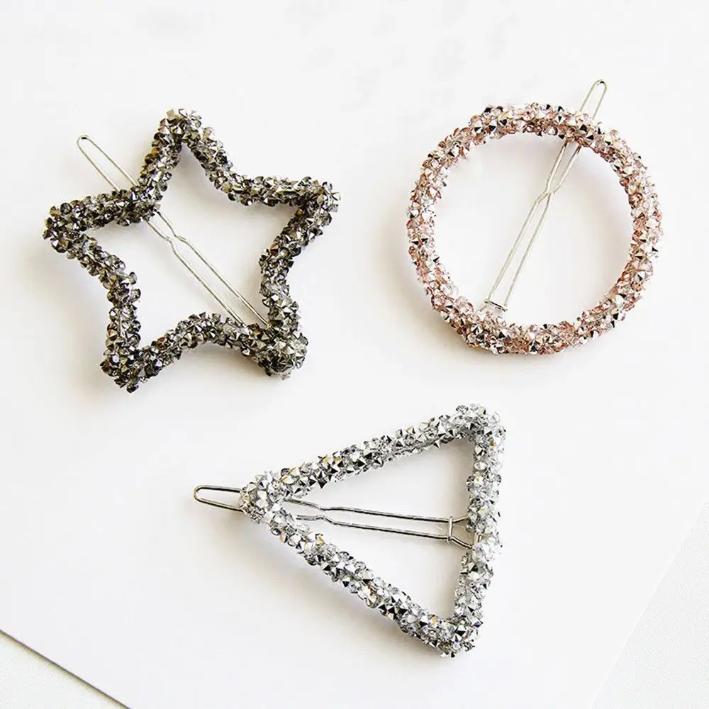 Женская шпилька для волос 2 шт. простой геометрический зажим звезда треугольник