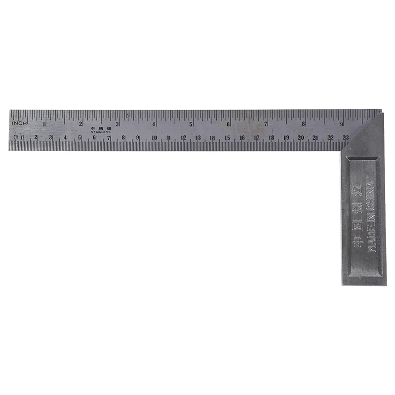 

90 Degree 25cm Length Stainless Steel L-Square Angle Ruler