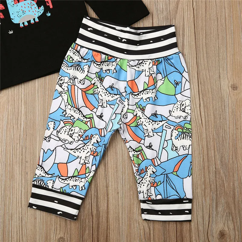 

Baby Boy Cotton Clothes Set Cute Dinosaur Newborn Kids Baby Boy Outfits Clothes Long Sleeve Warm T-shirt Tops+Pants Trousers Hot