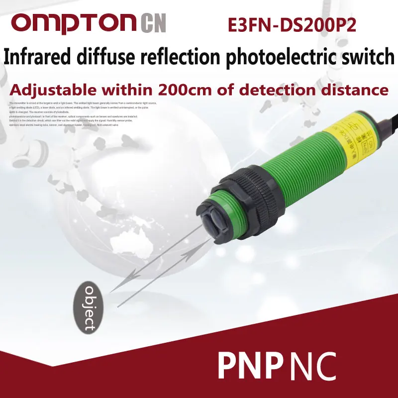 

Photoelectric Sensors E3FN-DS200P2 PNP NC Infrared diffuse reflection photoelectric switch Detect objects Any opaque objects