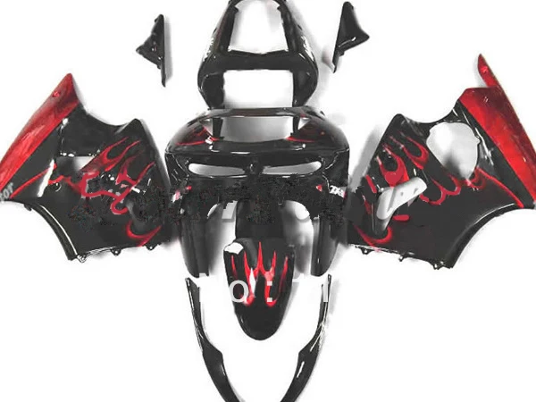 

100%NEW Red Flame Black Fairings For KAWASAKI Ninja ZX-6R 98-99 ZX 6R 1998-1999 ZX6R 98 99 ZX 6R 1998 1999 Fairing Kits #11XR