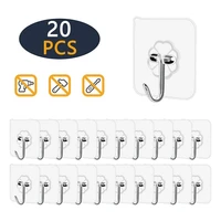 1 20pcs 6x6cm transparent strong self adhesive door wall hangers hooks suction heavy load rack cup sucker for kitchen bathroom