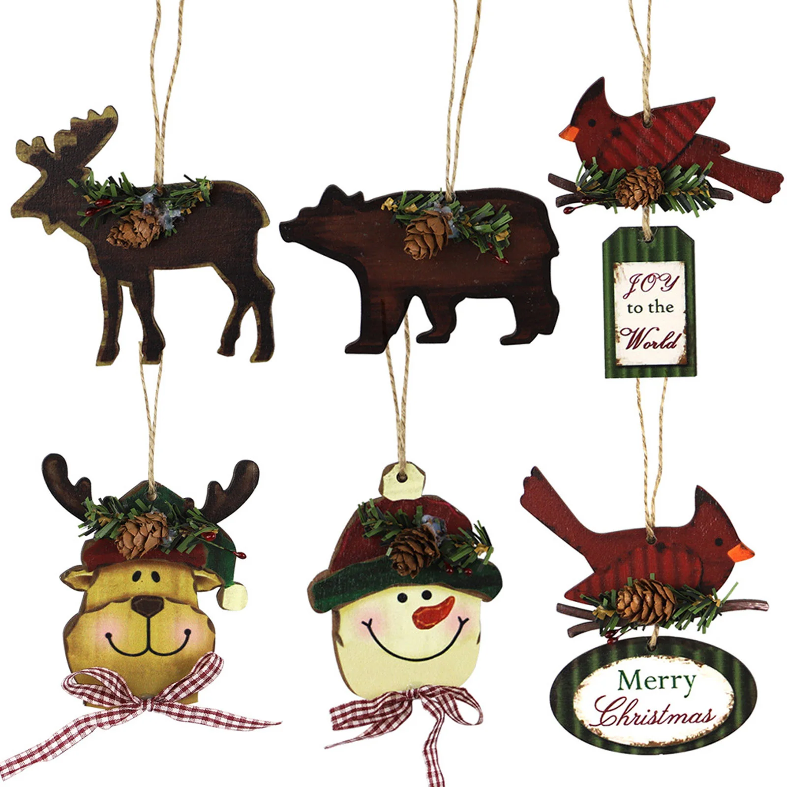 

Wooden Christmas Small Hanging Decor Snowman Deer Christmas Decoration Pendant for Home Window Diy Decor Crafts Merry Christmas