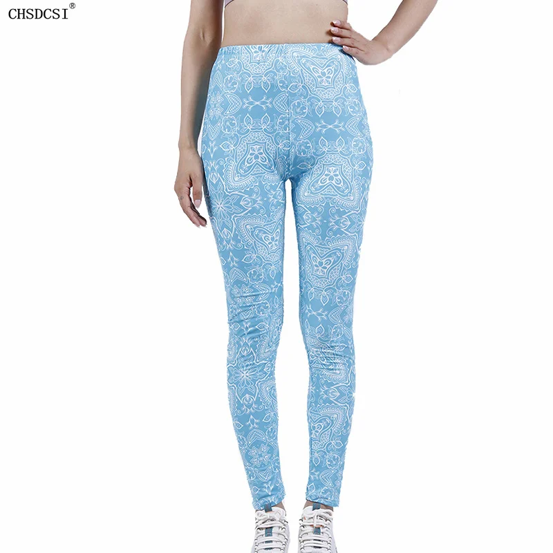 

CHSDCSI New Beautiful Geometric Design Women Leggings High Waist Plus Size Fitness Elastic Leggins High Quality New Summer Sexy