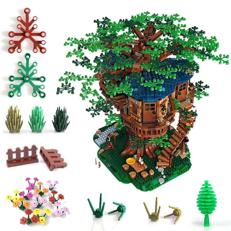 MOC Сакура дом на дереве совместим с Legoeds серии 21318 строительные блоки кирпичи
