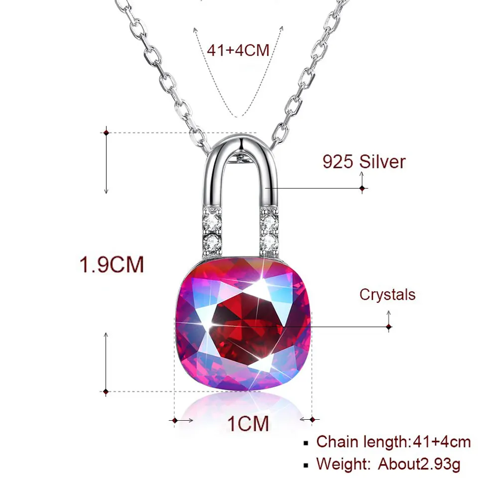 Женское колье из серебра 925 пробы с кристаллами|Ожерелья| |