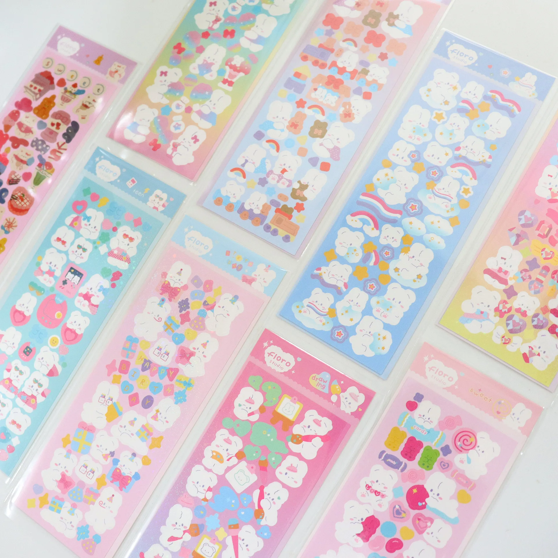 Корейский стиль кролик медведь лазерная наклейка скрапбукинг карта Idol Kawaii