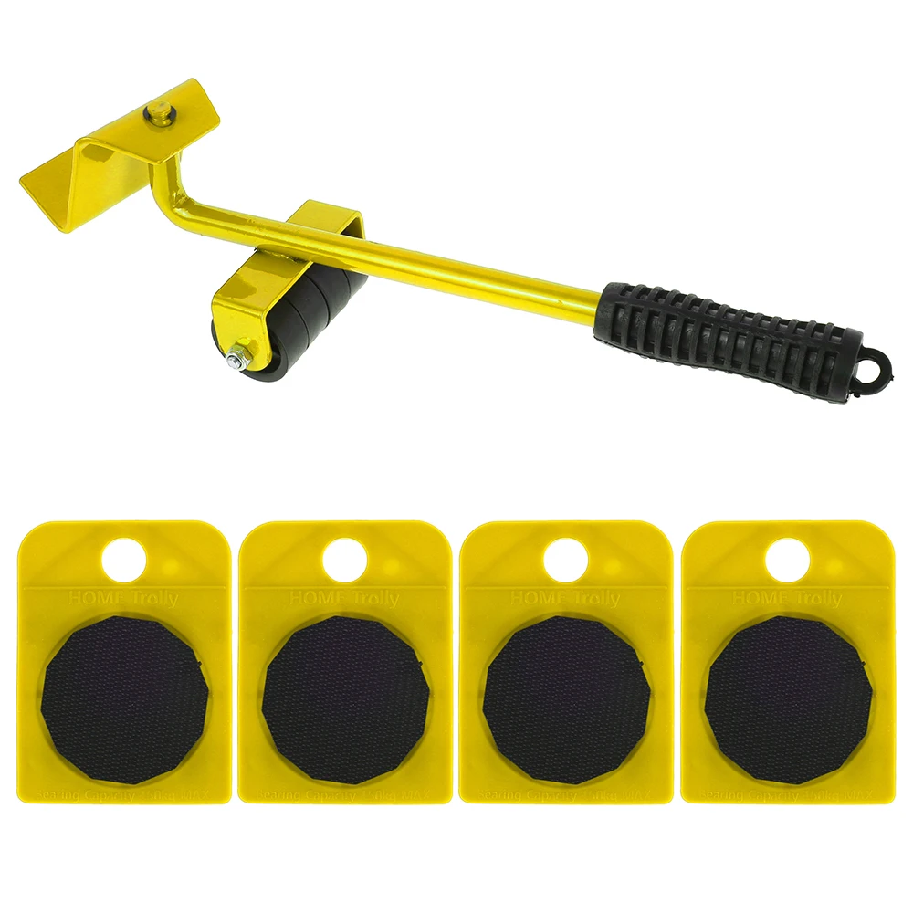 

5 Pcs/set Professional Furniture Transport Lifter Tool Sliders Kit Heavy Stuffs Moving Hand Tools Set Wheel Bar Mover Device