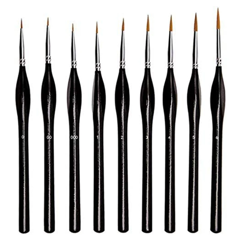 

9Pcs Detail Paint Brush Set Miniature Fine Painting Brushes Artist Detail Paint Brush for Acrylic, Nail, Watercolor