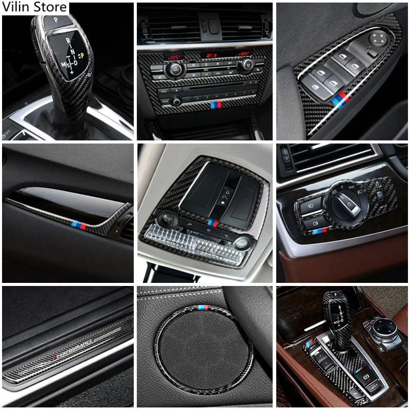 

Carbon Fiber For BMW X3 X4 F25 F26 Car Interior Gearshift Air Conditioning CD button Panel Door Armrest Cover Trim Car Sticker