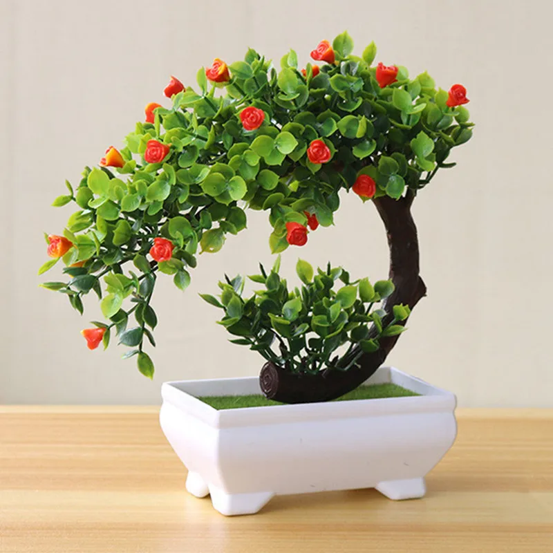 

Artificial Plants Pine Bonsai Small Tree Pot Plants Fake Flowers Potted Ornaments For Home Decoration Hotel Garden Decor