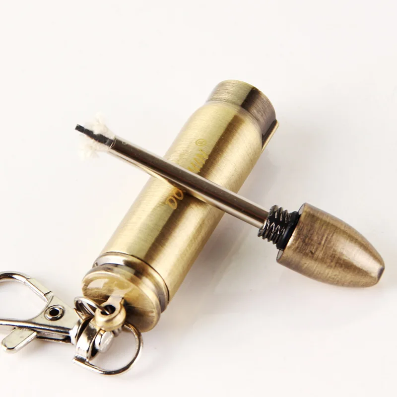

Retro Metal Match Igniter Bullet Creative Portable Lighter Outdoor Survival Tool Hiking Camping Alternative Fire Source　　